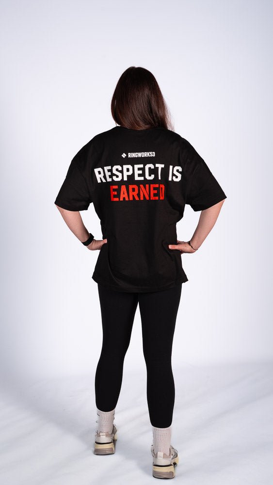 Respect Is Earned Oversized Boxing T-Shirt oversized boxing t-shirt by RINGWORK53